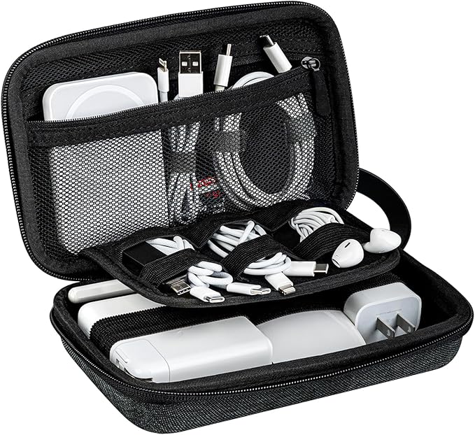 JETech Travel Accessories Organizer Case, Portable Electronic Pouch Gadget Bag for MacBook Power Adapter Chargers, Cables, Power Bank, Mouse, Stylus Pen, Earphone, SD Card, USB Flash Drive