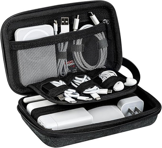 JETech Travel Accessories Organizer Case, Portable Electronic Pouch Gadget Bag for MacBook Power Adapter Chargers, Cables, Power Bank, Mouse, Stylus Pen, Earphone, SD Card, USB Flash Drive
