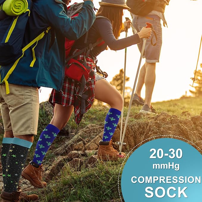 cerpite Compression Socks for Women & Men Circulation 8 Pairs Compression Socks 20-30 mmhg Best for Running,Nurse,Travel