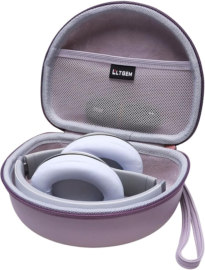 Headphone Case Compatible with Beats Studio Pro/Solo 4 / Studio 3 / Solo 3 / Picun B8 / BERIBES/JLab JBuds Lux ANC Wireless Bluetooth Noise Cancelling Headphones, PU Purple(Case Only)