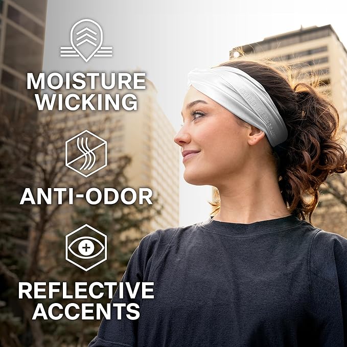 COLD FACTOR Cooling Headband for Women and Men – UPF 50+ Advanced Evaporative Comfort, Instant Cooling Sweatband for Outdoor Sports, Fitness, Yoga, Hiking, Running, and Workout
