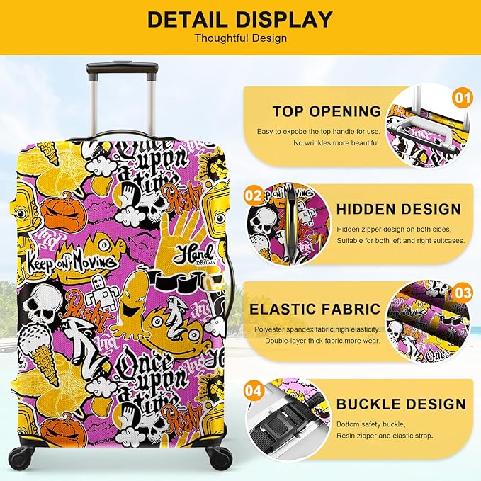 Luggage Covers for Suitcase Protector Tsa Approved Fits 20 24 28 Inch Luggage, Custom Baggage Cover for Travel Anti Scratch Dirt Washable