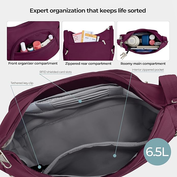 Travelon Anti-theft Classic Crossbody Bucket Bag | Anti-theft