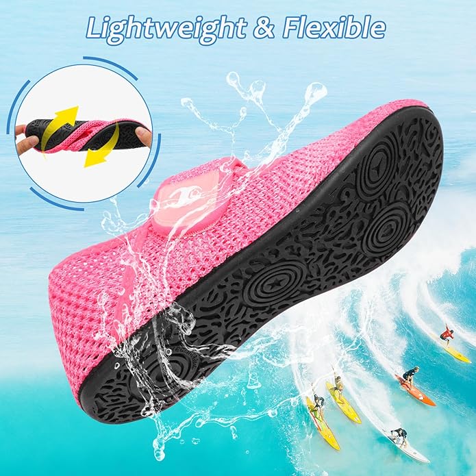 Water Shoes for Women Men Barefoot Beach Swim Aqua Socks Summer Wide Slides Sandals Quick Dry Pool River Sea Sock Shoes