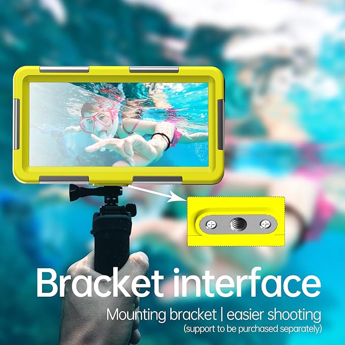 2026 Underwater Snorkeling Diving Phone Case for Phone 17/16/15/14/13/12Pro Max/Galaxy S26/S25/S24/S23.(50ft/15m) Professional Scuba Dive Waterproof Case Underwater Photo Video（Yellow）
