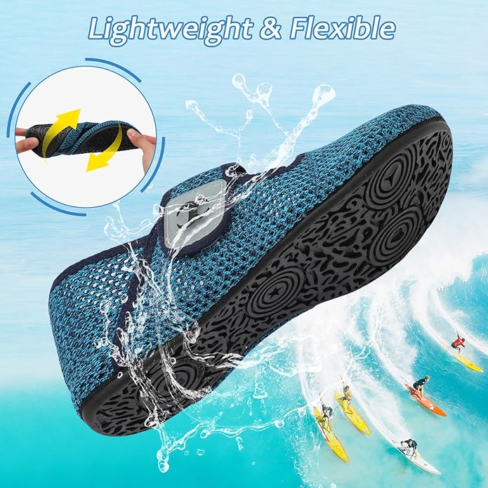 Water Shoes for Women Men Barefoot Beach Swim Aqua Socks Summer Wide Slides Sandals Quick Dry Pool River Sea Sock Shoes