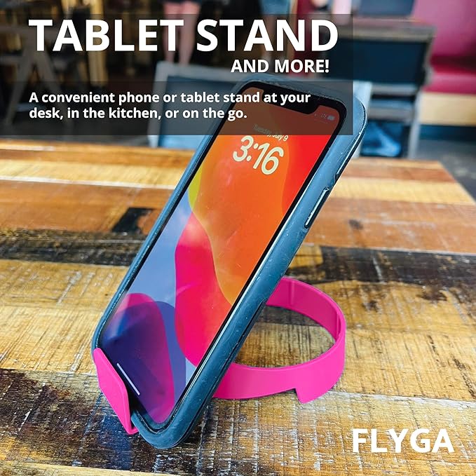 FLYGA Airplane Cup/Phone Holder Travel Accessory (Pink) Must Have Airplane Travel Essential Accessory for Flying Travel Gift Ideas