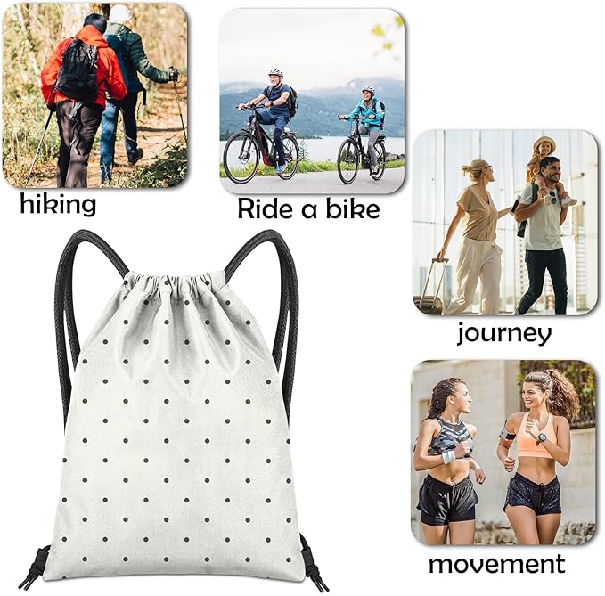 Drawstring Backpack for String Bag Waterproof Cute Sports Beach Swimming Travel (13"×17")-Wave Point
