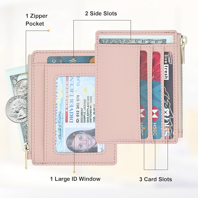 Sodsay Card Case Slim Front Pocket Wallet for Women Credit Card Holder with Keychain | Slim, Credit Card Holder, Front Pocket, with Keychain | Slim