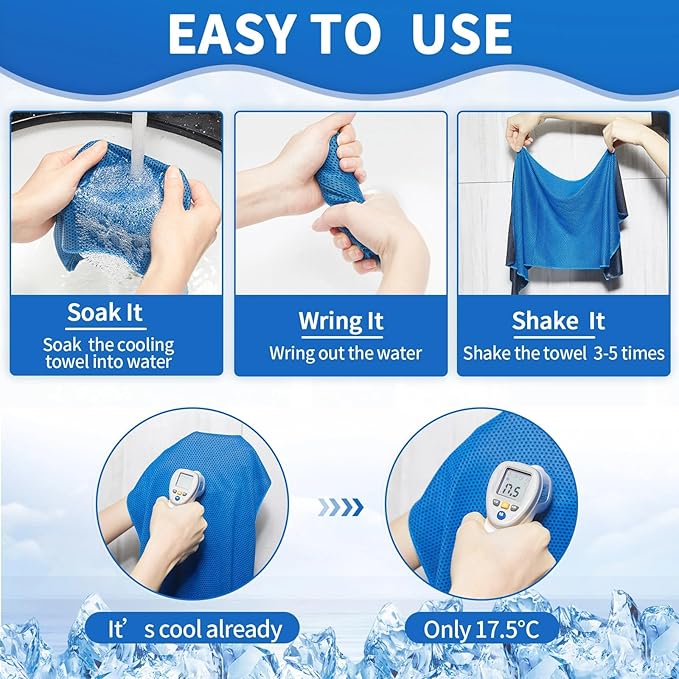 Honoson 10 Pcs Cooling Towel Bulk - Neck & Face Cool Chilly Towels Microfiber Breathable Sport Sweat Rag for Gym, Yoga, Travel, Camping, Running, Outdoor (Assorted Color)