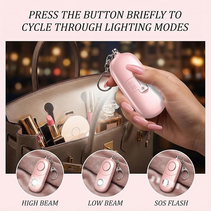 Personal Alarm for Women Keychain Alarm: Qoosea 135dB Emergency Keychain Siren with Strobe Light Loud Siren for Women Kids Students Seniors Emergency Self-Defense for Night Sports