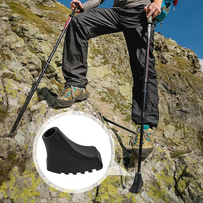 Trekking Pole Tips Set - Walking Sticks Replacement Tip Protectors - Snow & Mud Baskets