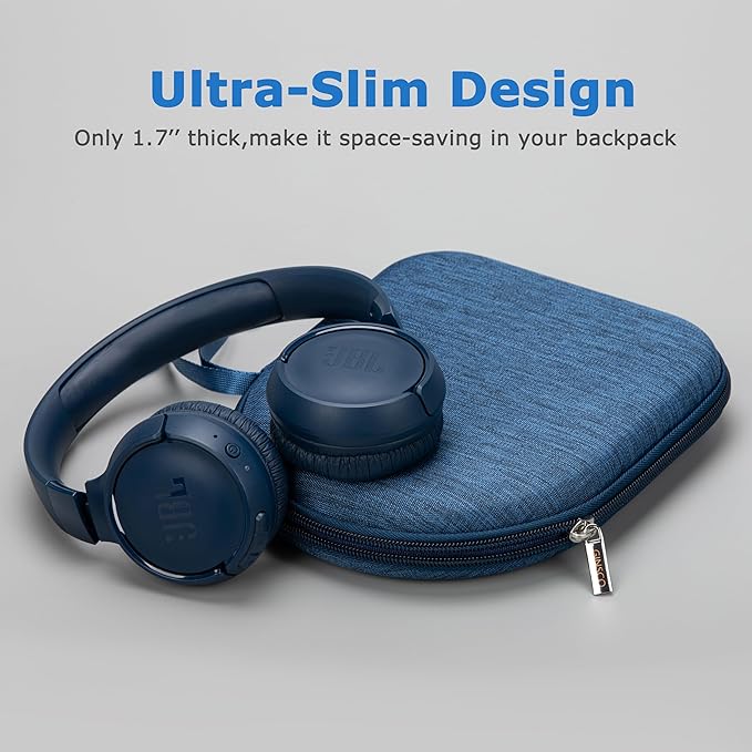 Ginsco Case Compatible with JBL Tune 510BT/520BT/500BT with Sony WH-CH520/510, Ultra-Slim Hard Shell Headphone Case for On Ear Headphones (Blue)