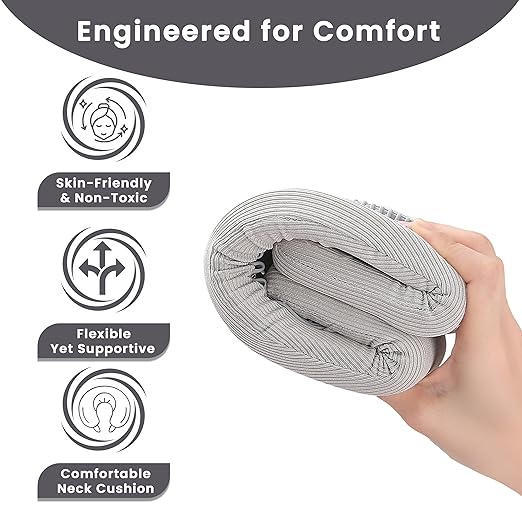 Neck Brace for Neck Pain and Support, Neck Support for Pain Breathable Cervicorrect Brace Adjustable Soft Silicone Foam, Cervical Collar for Sleeping, Relieving Spinal Pressure (Grey)