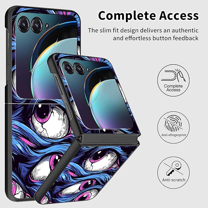 for Motorola Razr Plus 2025 Case,for Razor Plus 2025 Phone Case Cute Slim Hard PC Ultra-Thin Anti-Scratches Shockproof Protective Cover,Cute Blue Eye