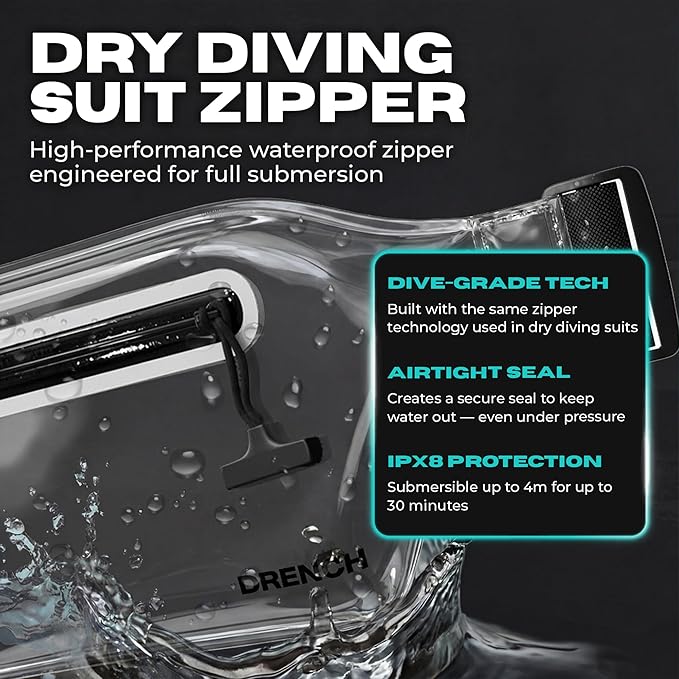 DRENCH 100% Waterproof Clear Bag | Touchscreen Waterproof Fanny Pack Crossbody Phone Case, IPX8 Underwater Pouch for Swimming, Beach, Concerts & Stadium Events | Fits iPhone 15 Pro Max | iPhone