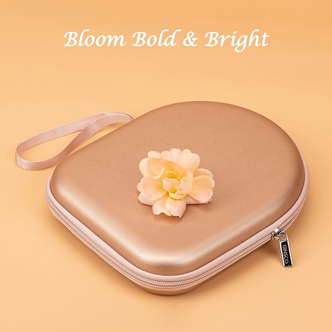 Ginsco Case Compatible with JBL Tune 510BT/520BT/500BT with Sony WH-CH520/510, Ultra-Slim Hard Shell Waterproof Headphone Case for On Ear Headphones (Rose Gold)