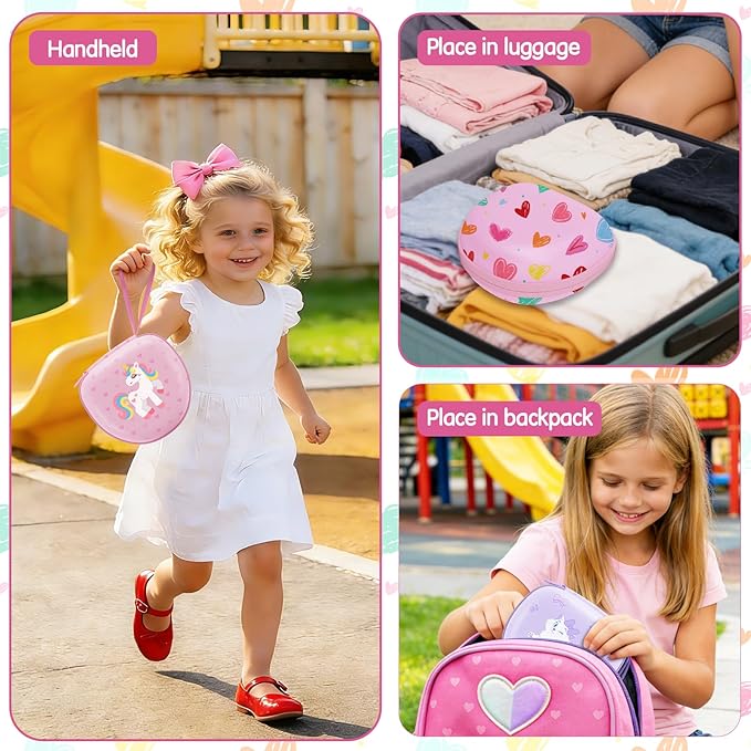 Kids Headphones Case Compatible with iClever HS19 / BTH12 / BTH22 / BTH20, Candy Bila BH03, JoySpark-T5, MIDOLA MD-B01, EarFun, IMYB, Noot Products Foldable Kids Headphones, Cat Purple(Case Only)