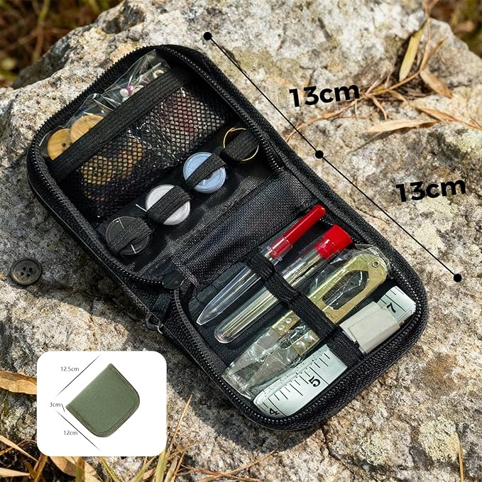 Military Sewing Kit for Adults, Army Emergency Survival Sewing Kit with Buttons for Men Women, Nylon Portable Small Sew Kits Repair Tools for Travel Field EDC & Outdoor Use (Army Green)