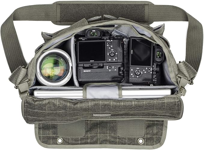 Think Tank Retrospective 30 V2.0 Canvas Shoulder Bag for Mirrorless or Standard DSLR Cameras and Photo Accessories - Pinestone - XX-Large