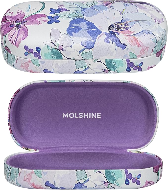 molshine Hard Shell Sunglasses Case,Classic Large Glasses Case for Women Men,Sunglass Eyeglasses