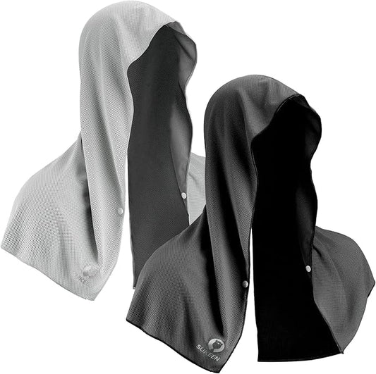 Sukeen Cooling Hoodie Towel, Absorbent Quick-Drying Cooling Towels for Neck and Face, UV Sun Protection Cooling Neck Wraps Sport Head Cooling Towel Hot Weather