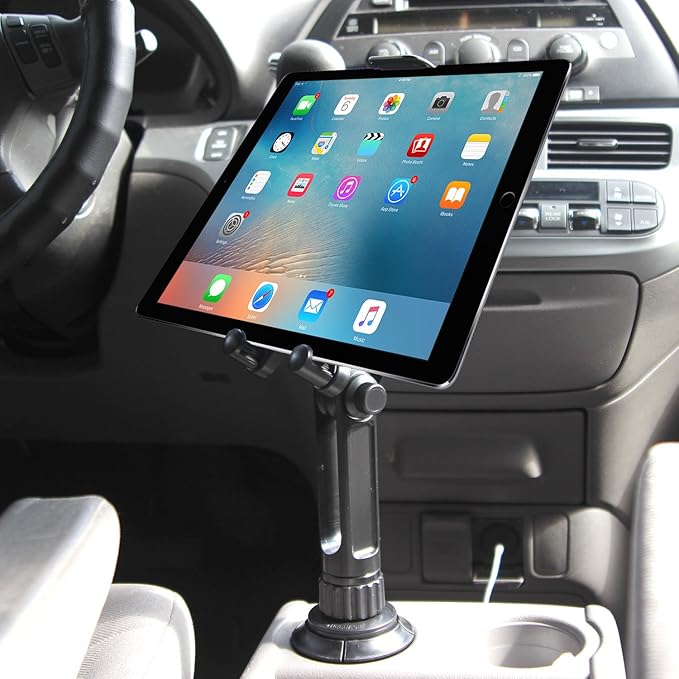 Cellet Cup Holder Tablet Mount, Car Cradle Holder Compatible for All iPad Pro, Air, Mini, Samsung Galaxy Tablet, Amazon Fire, Microsoft Surface