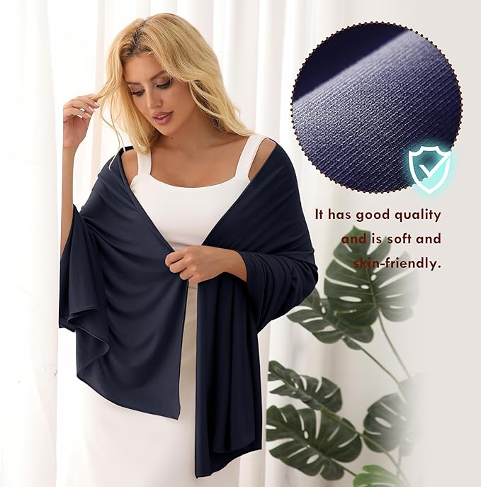 Tencel Shawl Wraps 70 x 35in Travel Essentials Lightweight Pashmina for Travel Blanket Scarf UPF 50+