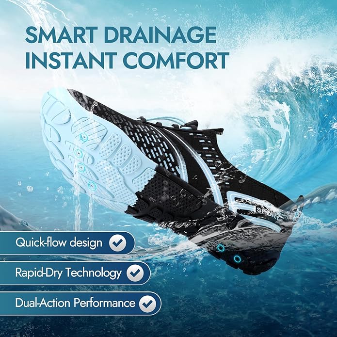 ATHMILE Hiking Barefoot Water Shoes for Women Men Beach Swim Aqua Pool River Quick Dry Athletic Wide Toe Outdoor Sport Kayaking Boating Rock Climbing Yoga Lake