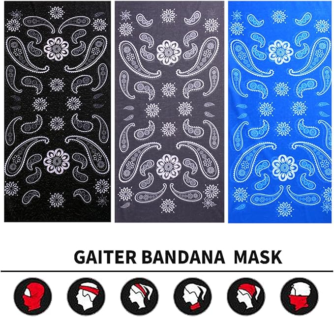 Neck Gaiter Face Cover Bandana Mask Scarf, Breathable Sun& Dust-proof for Cycling Running Fishing Hiking