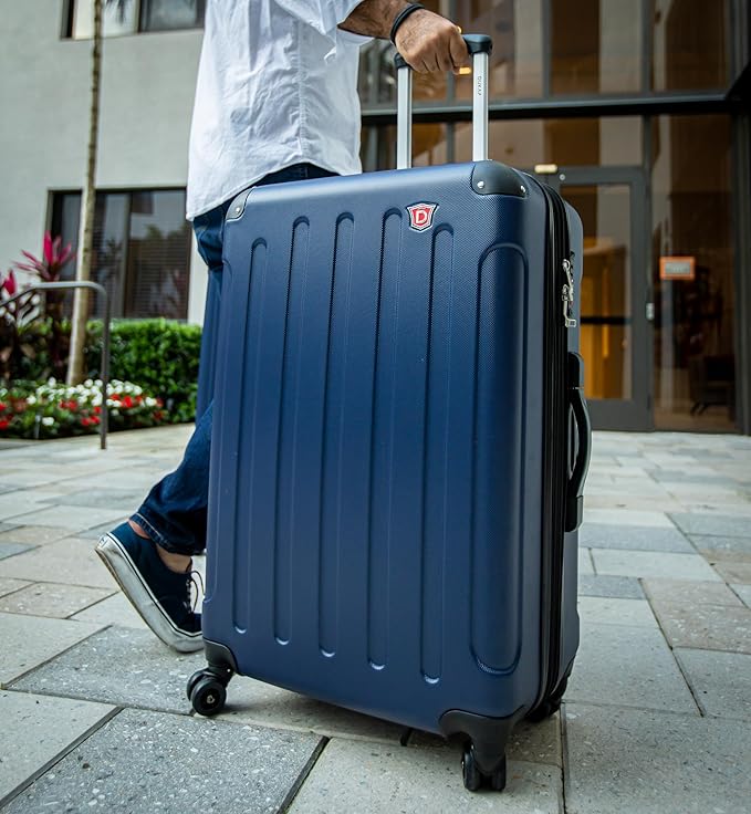 DUKAP INTELY Hardside Luggage with Ergonomic GEL Handle | Spacious Hardside Travel Luggage with TSA Combination Lock and Digital Weight Scale | 28 Inch Large Spinner Suitcase | Blue