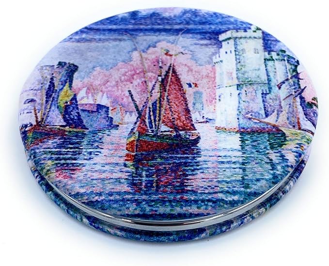 Mirror Small Fold Pocket Makeup Mirror Purple Cosmetic Mirror Handheld Variety Paul Signac Print Great Wedding Gift