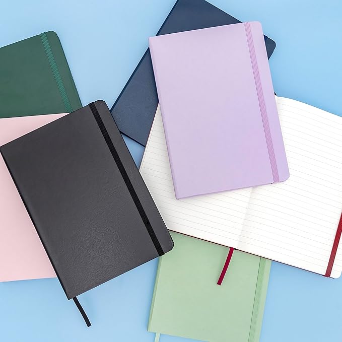 PAPERAGE Lined Journal Notebook, Hardcover Journal for Women & Men, 160 Pages, (5.6 in x 8 in), College Ruled Journaling Notebook for Work, School Supplies & Note Taking, (White)