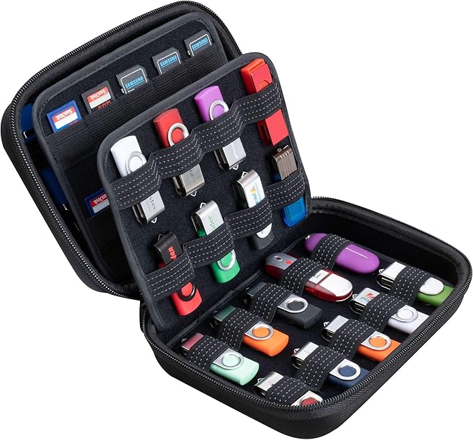 ButterFox Large Capacity 36 USB Thumb Flash Pen Drive Storage Holder/Memory Card SD Card Holder Case/Universial Electronic Accessories Organizer - Medium