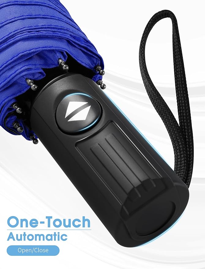 Yoobure Compact Travel Umbrella - Windproof Umbrellas for Rain, Small Portable UV Umbrella for Sun Protection, Folding Automatic Umbrellas in Lightweight for Car, Backpack, Walking, Kids, Women