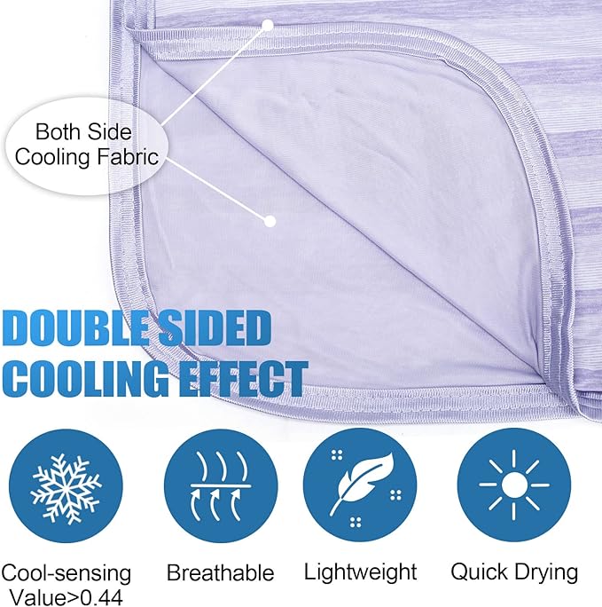 Ailemei Direct Cooling Blanket for Hot Sleepers, Double Sided Cold Effect, Queen Size Lightweight Breathable Summer Large Big Blankets for Bed, Transfer Heat to Keep Body Cool Night Sweats, 90"x90"