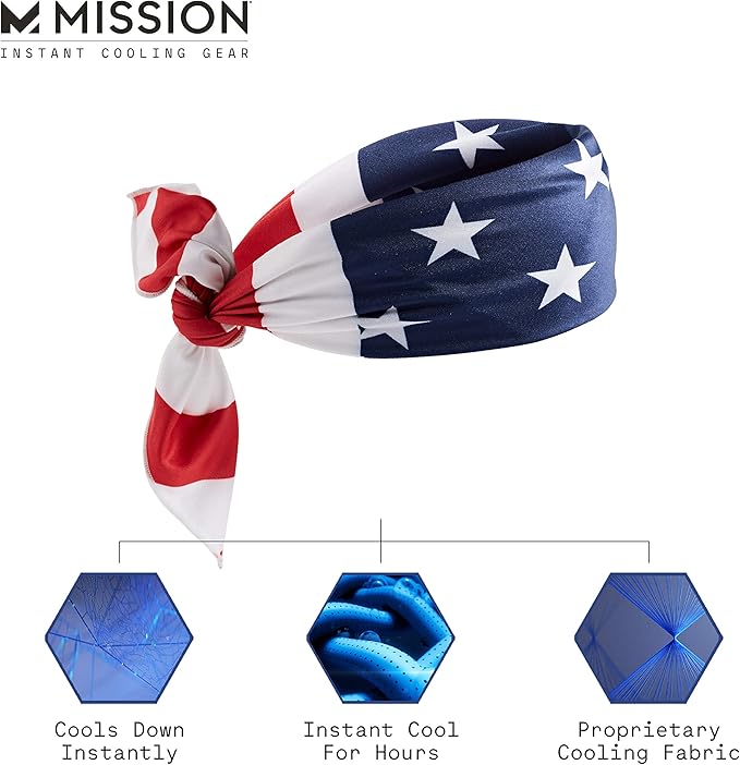 MISSION Cooling Bandana - Lightweight & Breathable - Cools Up to 2 Hours - UPF 50 Sun Protection - Machine Washable