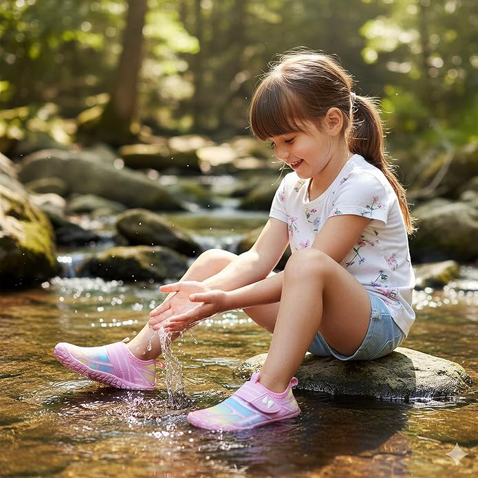 Stelle Kids Water Shoes Wide Toe Box Barefoot Quick Dry Non-Slip Aqua Shoes for Boys Girls Toddler Beach Swim Pool