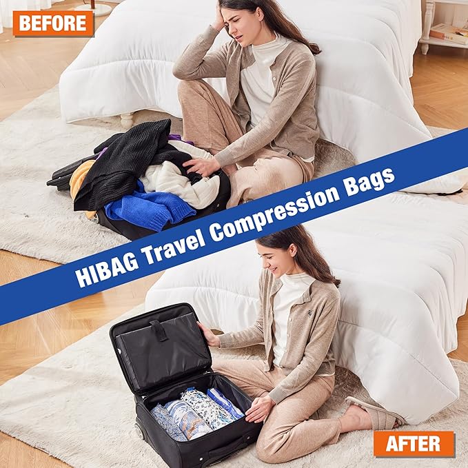 Travel Essentials Compression Bags, 12 Clothes Bags and 4 Shoe Bags for Cruise Luggage Accessories (16-Travel)