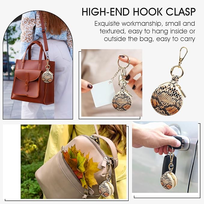 Portable Ring Keychain Holder for Gym and Travel - Jewelry Holder for Sports Bag, Compact Ring Earring Necklace Storage Case (snake pattern)