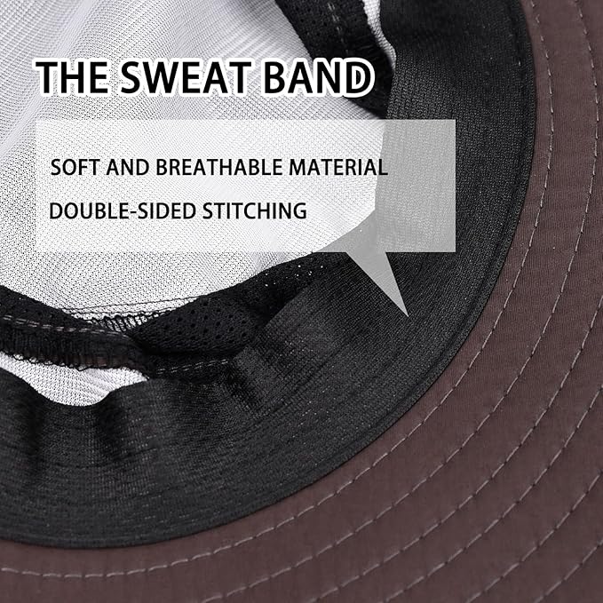 Sun Hats for Men Women Fishing Hat UPF 50+ Breathable Wide Brim Bucket Hats Summer UV Protection Safari Hat with Neck Flap