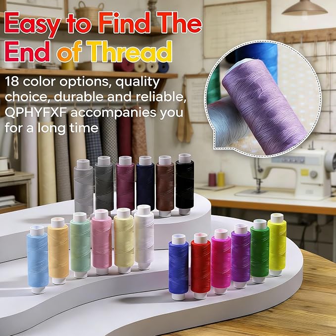 Portable Sewing Kit with Thimble, 86 Pcs Premium Sewing Supplies for Beginners, Home Emergency & DIY Use