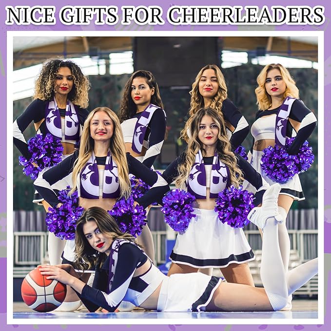 12 Pcs Cheerleader Cooling Towel Cheer Gifts Bulk for Team Cheer Sports Gifts with Bags 40" x 12" Breathable Chilly Microfiber Cooling Towel for Yoga Sport Gym Party Favor (Purple)