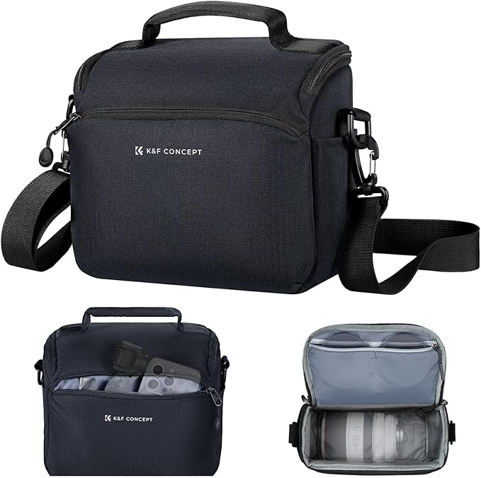 K&F CONCEPT Camera Sling Bag Small Crossbody Camera Case DSLR/SLR/Cute Compact Shoulder Photography Bags for Photographers