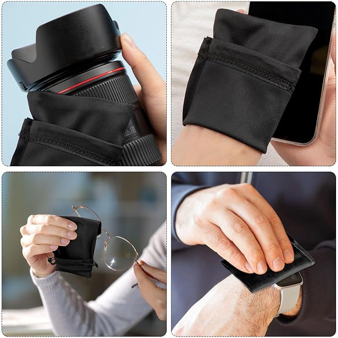Treela 150 Pack Microfiber Case Pouch Bag Sunglasses Pouch Soft Slim with Drawstring Closure Sunglass bag for Men Women