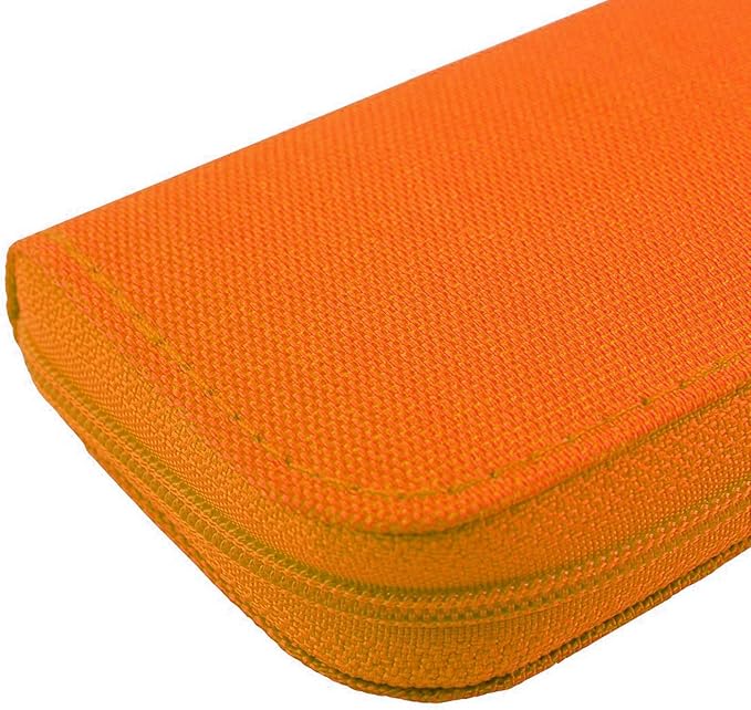 Memory Card Case - Carrying Case Suitable for Micro SD, Mini SD and 4X CF, Card Holder Bag Wallet for Media Storage Organization (Orange)