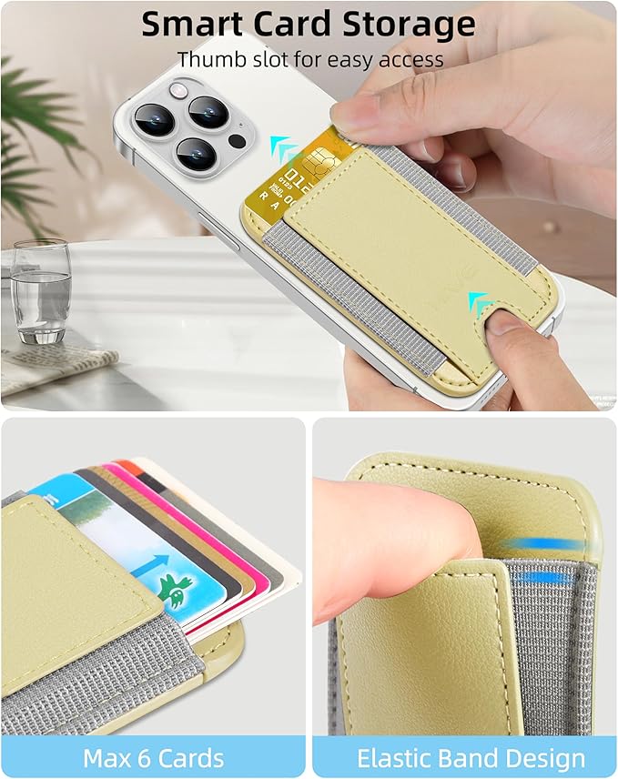 HiWe for MagSafe Wallet: 7-Card Holder, RFID Blocking, Strong Magnet for iPhone 12-17 Series, Slim, 1 Slot
