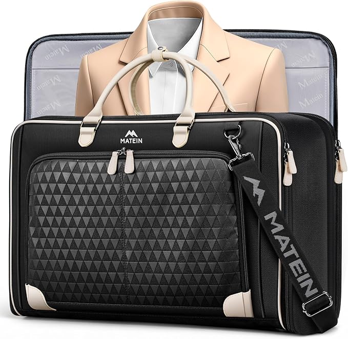 MATEIN Carry On Garment Bags for Airplanes, Women Travel Garment Bags for Dresses Up to 5 Suits with Aroma Pads & USB, Convertible Hanging Clothes Suit Carrier with Shoe Compartment Fit 15.6" Laptop