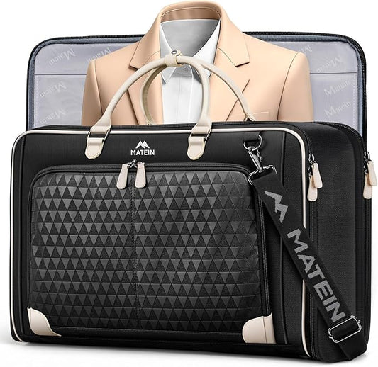 MATEIN Carry On Garment Bags for Airplanes, Women Travel Garment Bags for Dresses Up to 5 Suits with Aroma Pads & USB, Convertible Hanging Clothes Suit Carrier with Shoe Compartment Fit 15.6" Laptop
