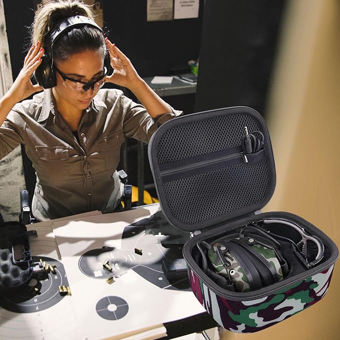 Storage Case Compatible with Walkers Razor Slim/Howard Leight Honeywell Impact Sport Electronic Ear Protection Muffs